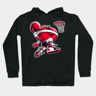 Valentine's Day Heart Basketball Player Slam Dunking Hoodie